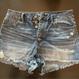 Rewash Blue Distressed Jean Shorts